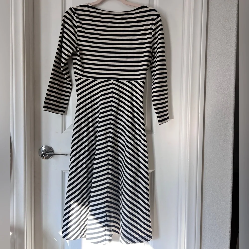 Kate Spade Tullia Black & White Striped Fit and Flare Dress Women’s‎ Medium